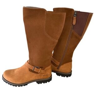 Eddie Bauer Womens Magnolia Carmel Leather Suede Tall‎ Riding Boots Brown Size 8